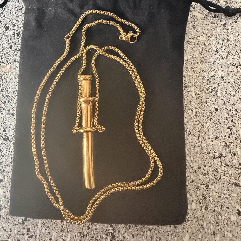 Incognito Compact Bump Straw Pendant Necklace Snuff Tool Jewelry SNOGO Clone GLD
